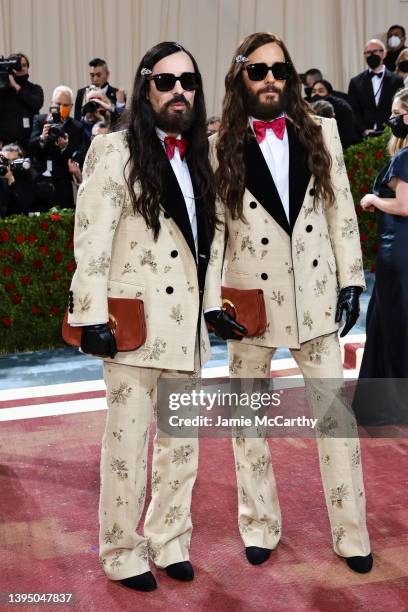 Alessandro Michele and Jared Leto attend The 2022 Met Gala Celebrating "In America: An Anthology of Fashion" at The Metropolitan Museum of Art on May...