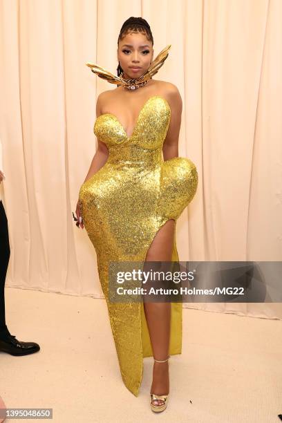 Chloe Bailey arrives at The 2022 Met Gala Celebrating "In America: An Anthology of Fashion" at The Metropolitan Museum of Art on May 02, 2022 in New...