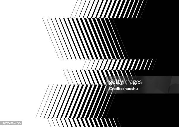 stockillustraties, clipart, cartoons en iconen met abstract black and white transition thin sharp line stripe pattern design element background - black and white art