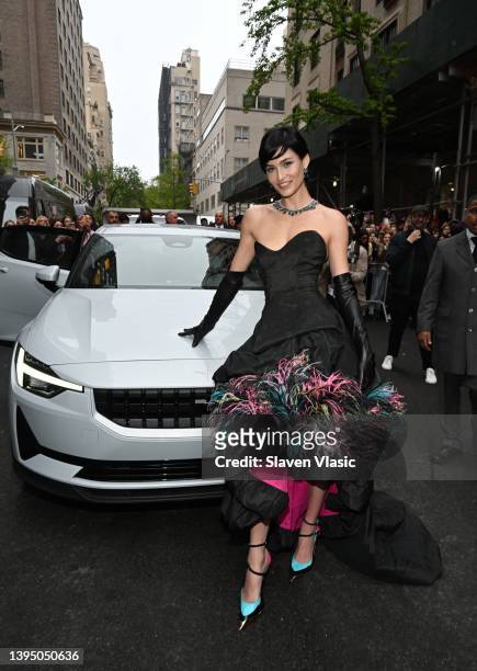 Grace Elizabeth departs for the Met Gala in a Polestar as the official electric vehicle artner on May 02, 2022 in New York City.