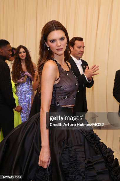 Kendall Jenner arrives at The 2022 Met Gala Celebrating "In America: An Anthology of Fashion" at The Metropolitan Museum of Art on May 02, 2022 in...
