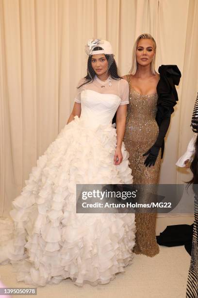 Kylie Jenner and Khloé Kardashian arrive at The 2022 Met Gala Celebrating "In America: An Anthology of Fashion" at The Metropolitan Museum of Art on...