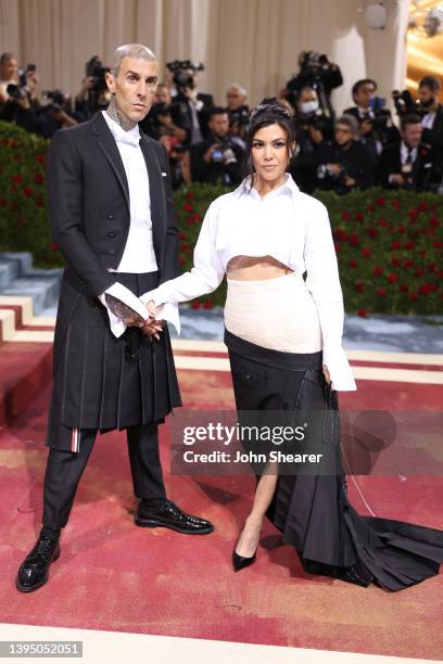 Travis Barker and Kourtney Kardashian attends The 2022 Met Gala Celebrating "In America: An Anthology of Fashion" at The Metropolitan Museum of Art...