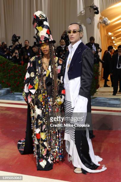 Erykah Badu and Francesco Risso attend The 2022 Met Gala Celebrating "In America: An Anthology of Fashion" at The Metropolitan Museum of Art on May...