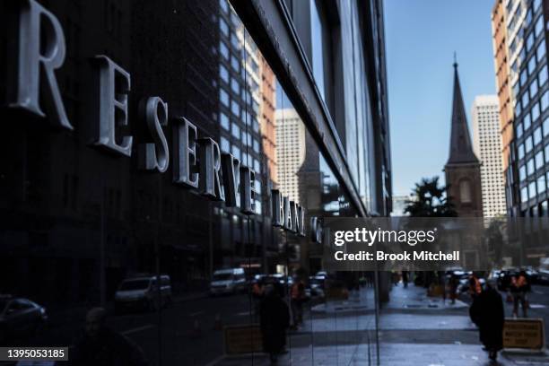 General view of the Reserve Bank of Australia building in Martin Place in Sydney on May 03, 2022 in Sydney, Australia. The Reserve Bank of Australia...