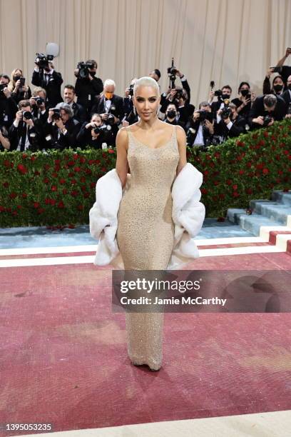 Kim Kardashian attends The 2022 Met Gala Celebrating "In America: An Anthology of Fashion" at The Metropolitan Museum of Art on May 02, 2022 in New...