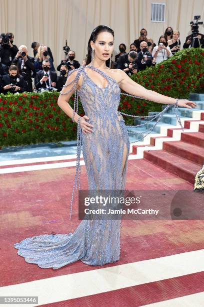 Lily James attends The 2022 Met Gala Celebrating "In America: An Anthology of Fashion" at The Metropolitan Museum of Art on May 02, 2022 in New York...