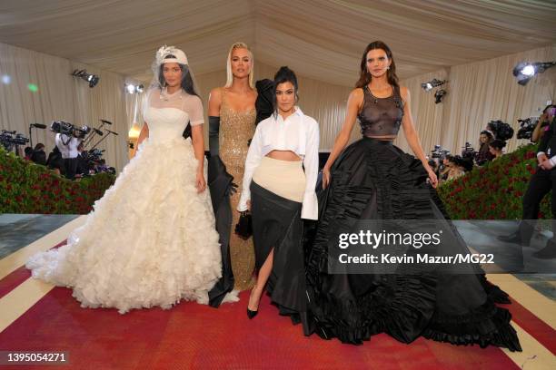 Kylie Jenner, Khloé Kardashian, Kourtney Kardashian, and Kendall Jenner arrive at The 2022 Met Gala Celebrating "In America: An Anthology of Fashion"...