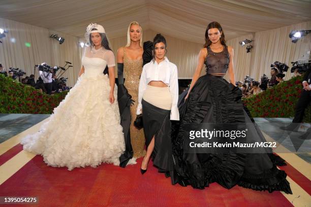 Kylie Jenner, Khloé Kardashian, Kourtney Kardashian, and Kendall Jenner arrive at The 2022 Met Gala Celebrating "In America: An Anthology of Fashion"...