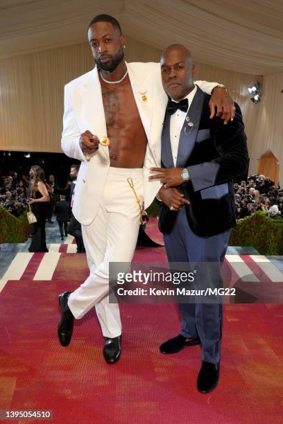 Dwyane Wade and Corey Gamble arrives at The 2022 Met Gala Celebrating "In America: An Anthology of Fashion" at The Metropolitan Museum of Art on May...