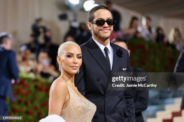 Kim Kardashian and Pete Davidson attend The 2022 Met Gala Celebrating "In America: An Anthology of Fashion" at The Metropolitan Museum of Art on May...