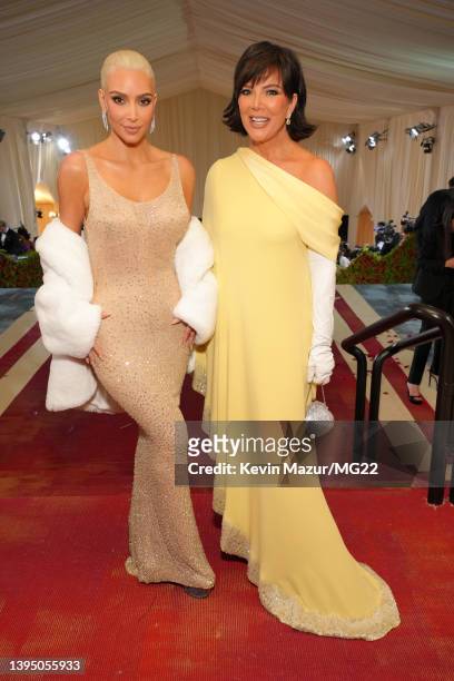 Kim Kardashian and Kris Jenner arrive at The 2022 Met Gala Celebrating "In America: An Anthology of Fashion" at The Metropolitan Museum of Art on May...