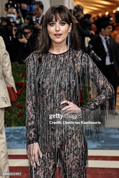 Dakota Johnson attends The 2022 Met Gala Celebrating "In America: An Anthology of Fashion" at The Metropolitan Museum of Art on May 02, 2022 in New...