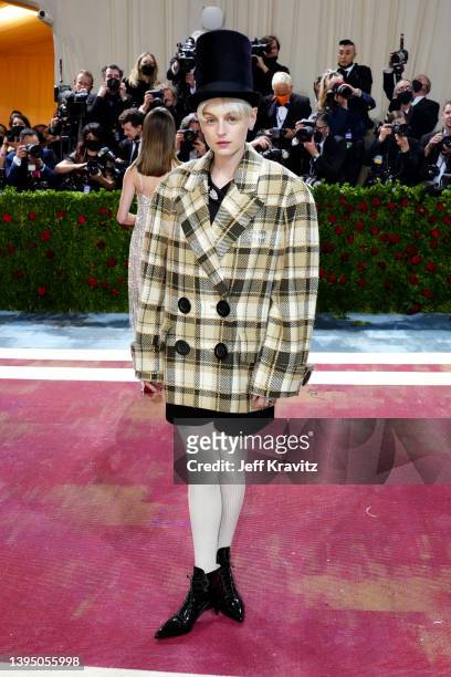 Emma Corrin attends The 2022 Met Gala Celebrating "In America: An Anthology of Fashion" at The Metropolitan Museum of Art on May 02, 2022 in New York...