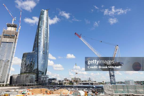 General view of construction at Barangaroo on May 03, 2022 in Sydney, Australia. The Reserve Bank of Australia is expected to raise interest rates in...