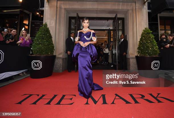 Anitta departs The Mark Hotel for 2022 Met Gala on May 02, 2022 in New York City.