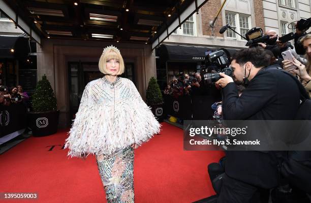 Anna Wintour departs The Mark Hotel for 2022 Met Gala on May 02, 2022 in New York City.