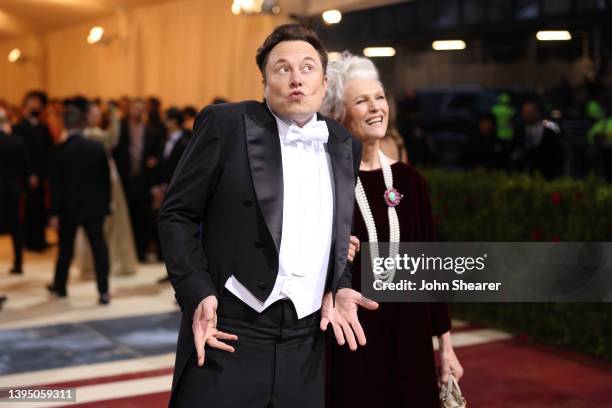 Elon Musk and Maye Musk attend The 2022 Met Gala Celebrating "In America: An Anthology of Fashion" at The Metropolitan Museum of Art on May 02, 2022...