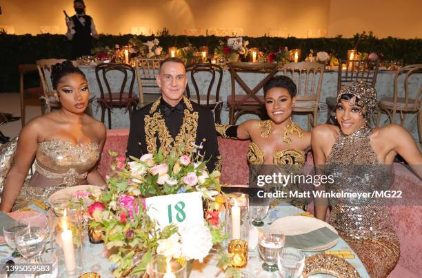 Megan Thee Stallion, Jeremy Scott, Ariana DeBose and Michaela Jaé Rodriguez attend The 2022 Met Gala Celebrating "In America: An Anthology of...