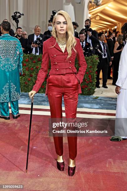 Cara Delevingne attends The 2022 Met Gala Celebrating "In America: An Anthology of Fashion" at The Metropolitan Museum of Art on May 02, 2022 in New...