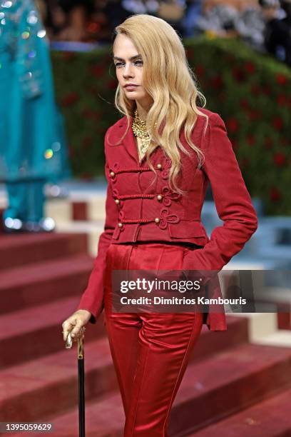 Cara Delevingne attends The 2022 Met Gala Celebrating "In America: An Anthology of Fashion" at The Metropolitan Museum of Art on May 02, 2022 in New...