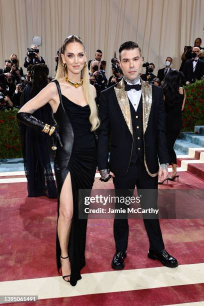 Chiara Ferragni and Fedez attend The 2022 Met Gala Celebrating "In America: An Anthology of Fashion" at The Metropolitan Museum of Art on May 02,...