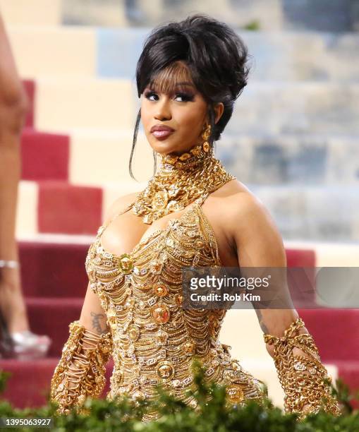 Cardi B arrives for the 2022 Met Gala Celebrating "In America: An Anthology of Fashion" at The Metropolitan Museum of Art on May 02, 2022 in New York...
