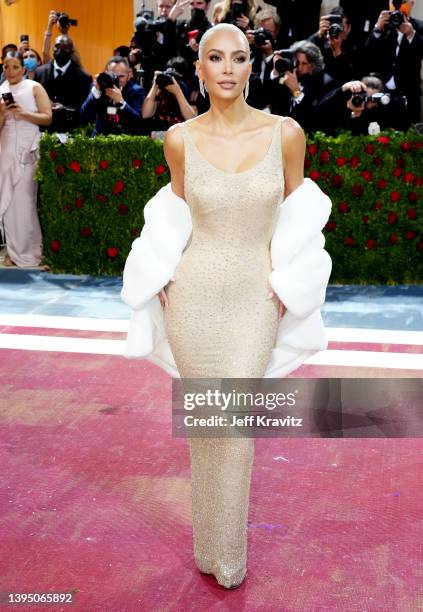 Kim Kardashian attends The 2022 Met Gala Celebrating "In America: An Anthology of Fashion" at The Metropolitan Museum of Art on May 02, 2022 in New...