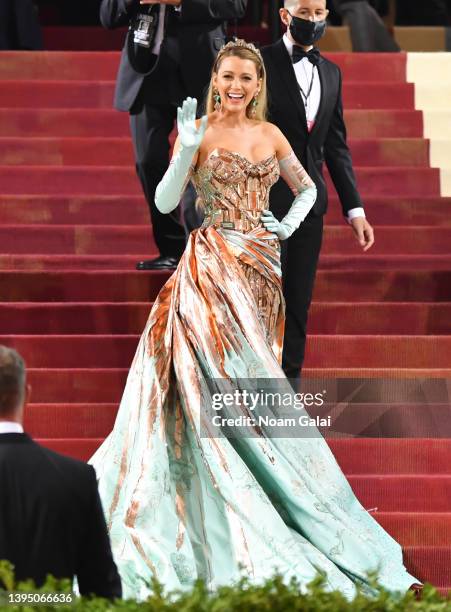 Blake Lively attends the 2022 Met Gala celebrating "In America: An Anthology of Fashion" at The Metropolitan Museum of Art on May 02, 2022 in New...
