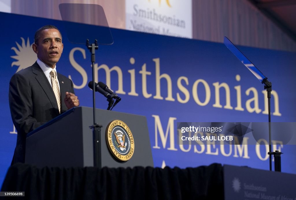 US President Barack Obama speaks during