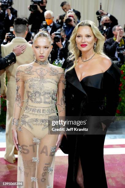 Lila Grace Moss and Kate Moss attend The 2022 Met Gala Celebrating "In America: An Anthology of Fashion" at The Metropolitan Museum of Art on May 02,...