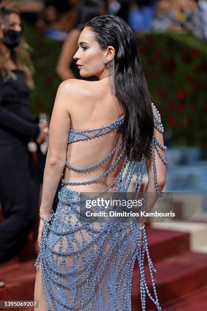 Lily James attends The 2022 Met Gala Celebrating "In America: An Anthology of Fashion" at The Metropolitan Museum of Art on May 02, 2022 in New York...