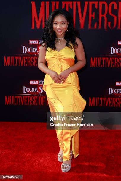 Laya DeLeon Hayes attends Marvel Studios' "Doctor Strange In The Multiverse Of Madness" premiere at Dolby Theatre on May 02, 2022 in Hollywood,...