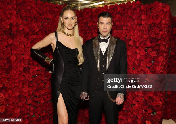 Chiara Ferragni and Fedez attend The 2022 Met Gala Celebrating "In America: An Anthology of Fashion" at The Metropolitan Museum of Art on May 02,...