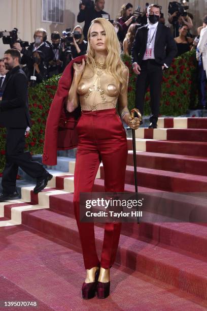 Cara Delevingne attends "In America: An Anthology of Fashion," the 2022 Costume Institute Benefit at The Metropolitan Museum of Art on May 02, 2022...