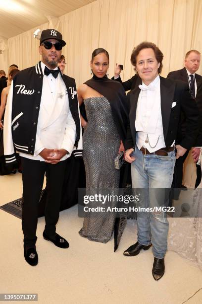 Swizz Beatz, Alicia Keys, and David Lauren arrive at The 2022 Met Gala Celebrating "In America: An Anthology of Fashion" at The Metropolitan Museum...