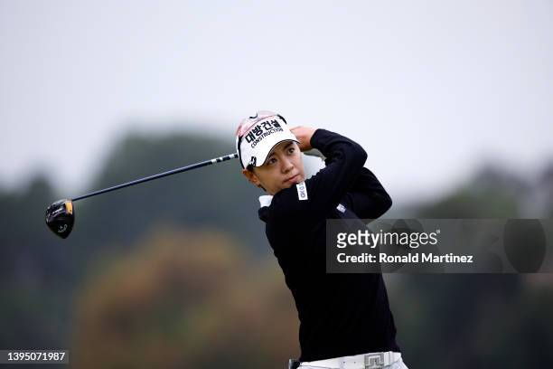 Na Yeon Choi during the first round of the Palos Verdes Championship Presented by Bank of America at Palos Verdes Golf Club on April 28, 2022 in...