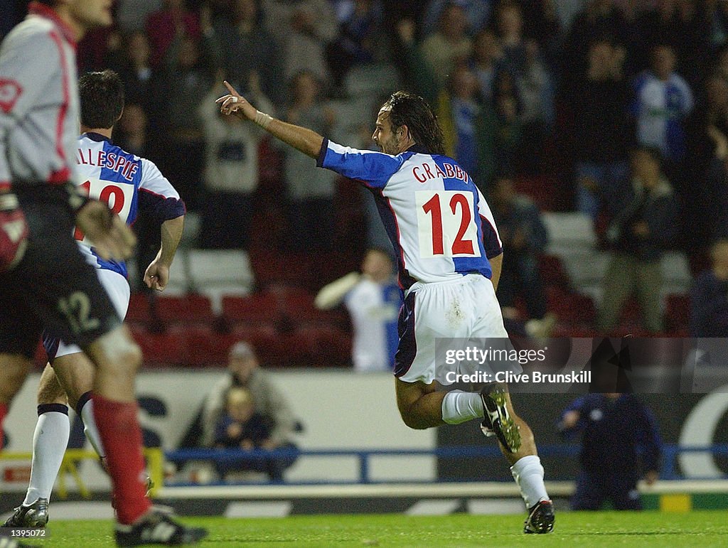 Grabbi of Blackburn Rovers celebrates scoring