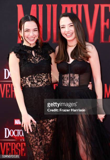 Vanessa Merrell and Veronica Merrell attend Marvel Studios' "Doctor Strange In The Multiverse Of Madness" premiere at Dolby Theatre on May 02, 2022...