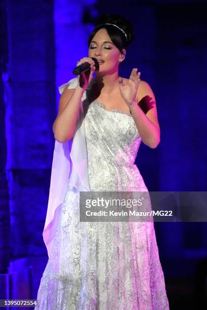 Kacey Musgraves performs onstage during The 2022 Met Gala Celebrating "In America: An Anthology of Fashion" at The Metropolitan Museum of Art on May...