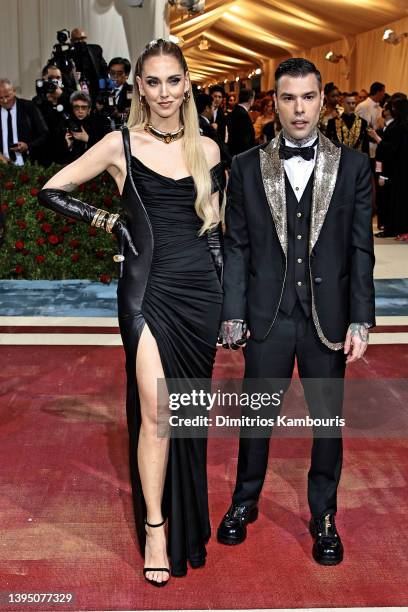 Chiara Ferragni and Fedez attend The 2022 Met Gala Celebrating "In America: An Anthology of Fashion" at The Metropolitan Museum of Art on May 02,...