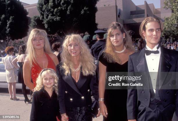 Cindy Landon and family Leslie Landon, Jennifer Landon, Shawna Landon and Christopher Landon attend the 43rd Annual Primetime Emmy Awards on August...