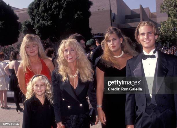 Cindy Landon and family Leslie Landon, Jennifer Landon, Shawna Landon and Christopher Landon attend the 43rd Annual Primetime Emmy Awards on August...