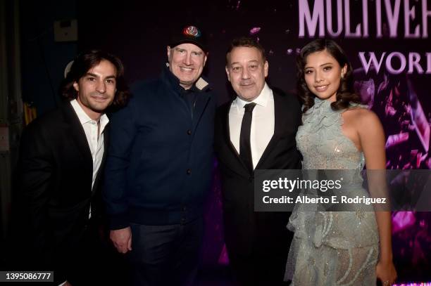Richie Palmer, Kevin Feige, President of Marvel Studios, Sam Raimi and Xochitl Gomez attend the Doctor Strange in the Multiverse of Madness World...