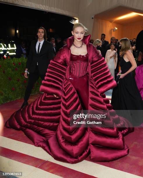 Gigi Hadid attends The 2022 Met Gala Celebrating "In America: An Anthology of Fashion" at The Metropolitan Museum of Art on May 2, 2022 in New York...