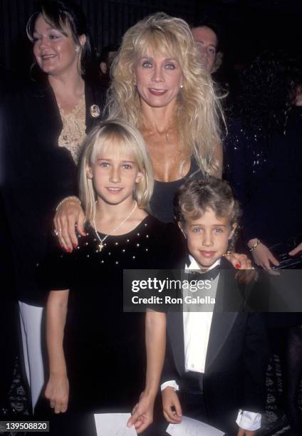 Cindy Landon, son daughter Jennifer Landon and son Sean Landon attend the National Children's Leukemia Foundation Benefit Gala on March 15, 1993 at...