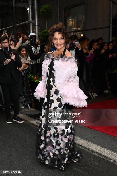 Diane von Furstenberg is seen during The 2022 Met Gala Celebrating "In America: An Anthology of Fashion" in the Upper East Side on May 02, 2022 in...