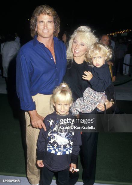 Actor Michael Landon, wife Cindy Landon, daughter Jennifer Landon and son Sean Landon attend the "Gorillas in the Mist: The Story of Dian Fossey"...