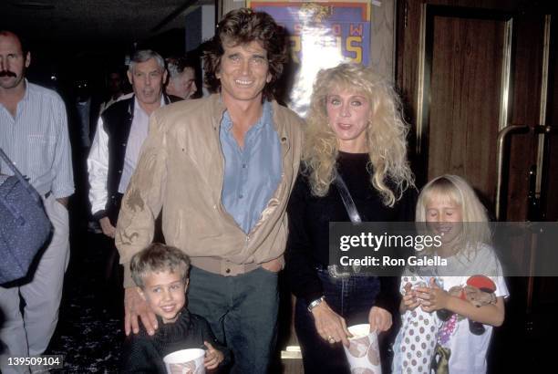 Actor Michael Landon, wife Cindy Landon, son Sean Landon and daughter Jennifer Landon attend the Moscow Circus Opening Night Performance on March 6,...