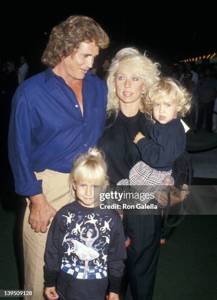 Actor Michael Landon, wife Cindy Landon, daughter Jennifer Landon and son Sean Landon attend the "Gorillas in the Mist: The Story of Dian Fossey"...